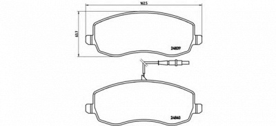 BREMBO p61104 -  Комплект тормозных колодок, дисковый тормоз