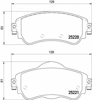 BREMBO p61105 -  Комплект тормозных колодок, дисковый тормоз