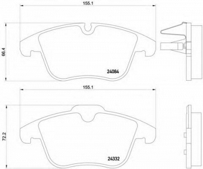 BREMBO p61106 -  Комплект тормозных колодок, дисковый тормоз
