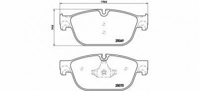 BREMBO p61107 -  Комплект тормозных колодок, дисковый тормоз