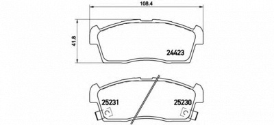 BREMBO p61108 -  Комплект тормозных колодок, дисковый тормоз