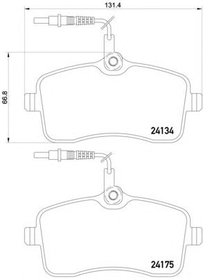 BREMBO p61109 -  Комплект тормозных колодок, дисковый тормоз