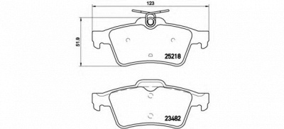 BREMBO p61110 -  Комплект тормозных колодок, дисковый тормоз