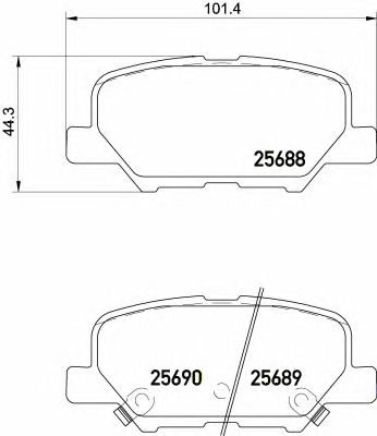 BREMBO p61111 -  Комплект тормозных колодок, дисковый тормоз