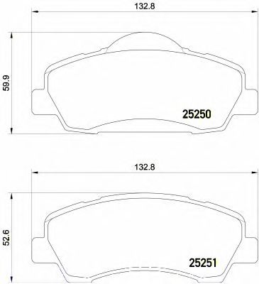 BREMBO p61113 -  Комплект тормозных колодок, дисковый тормоз