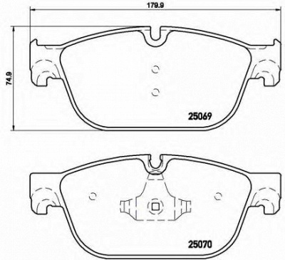 BREMBO p61115 -  Комплект тормозных колодок, дисковый тормоз
