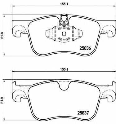 BREMBO p61116 -  Комплект тормозных колодок, дисковый тормоз