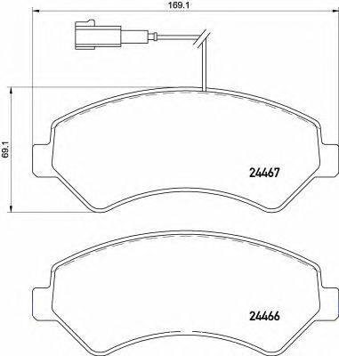 BREMBO p61118 -  Комплект тормозных колодок, дисковый тормоз