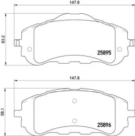 BREMBO p61120 -  Комплект тормозных колодок, дисковый тормоз