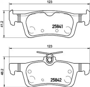 BREMBO p61121 -  Комплект тормозных колодок, дисковый тормоз