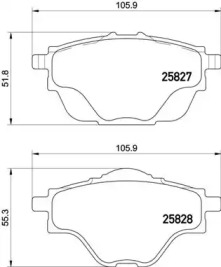 BREMBO p61124 -  Комплект тормозных колодок, дисковый тормоз