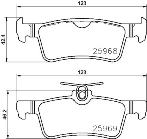 BREMBO p61126 -  Комплект тормозных колодок, дисковый тормоз