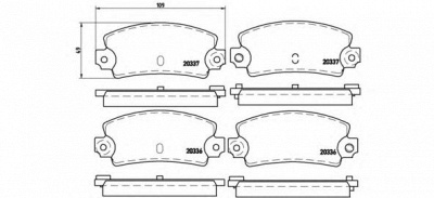 BREMBO p68002 -  Комплект тормозных колодок, дисковый тормоз