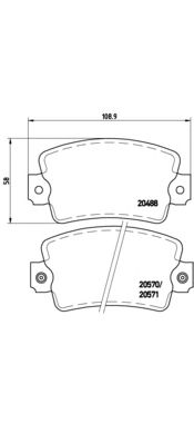 BREMBO p68007 -  Комплект тормозных колодок, дисковый тормоз