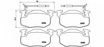 BREMBO p68010 -  Комплект тормозных колодок, дисковый тормоз