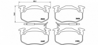 BREMBO p68015 -  Комплект тормозных колодок, дисковый тормоз