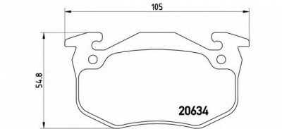 BREMBO p68020 -  Комплект тормозных колодок, дисковый тормоз