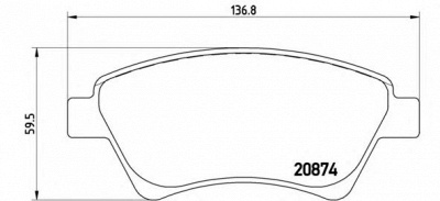 BREMBO p68034 -  Комплект тормозных колодок, дисковый тормоз