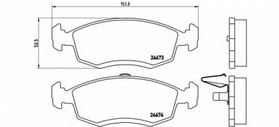 BREMBO p68039 -  Комплект тормозных колодок, дисковый тормоз