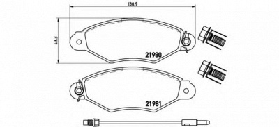 BREMBO p68042 -  Комплект тормозных колодок, дисковый тормоз