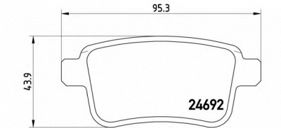 BREMBO p68043 -  Комплект тормозных колодок, дисковый тормоз