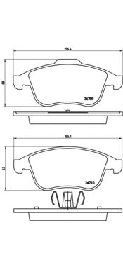 BREMBO p68046 -  Комплект тормозных колодок, дисковый тормоз