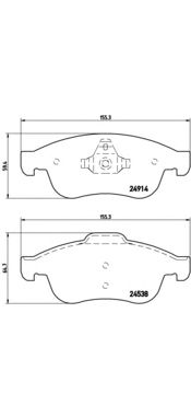 BREMBO p68050 -  Комплект тормозных колодок, дисковый тормоз