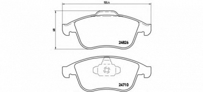 BREMBO p68052 -  Комплект тормозных колодок, дисковый тормоз