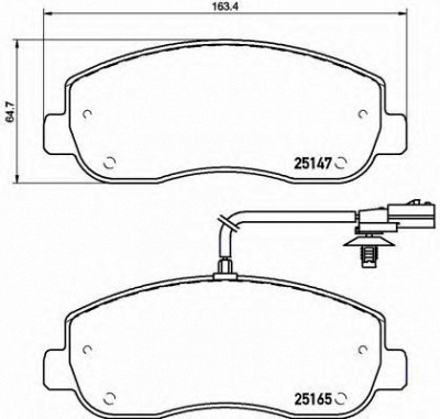 BREMBO p68062 -  Комплект тормозных колодок, дисковый тормоз