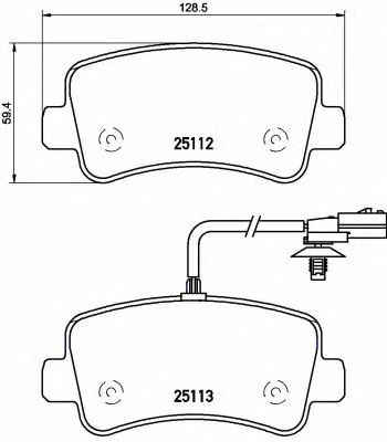 BREMBO p68063 -  Комплект тормозных колодок, дисковый тормоз