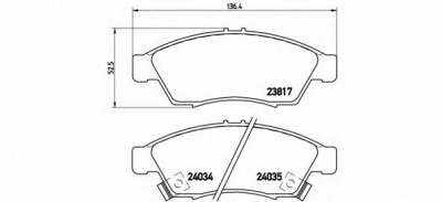 BREMBO p79014 -  Комплект тормозных колодок, дисковый тормоз