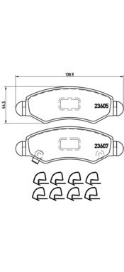BREMBO p79015 -  Комплект тормозных колодок, дисковый тормоз