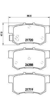 BREMBO p79027 -  Комплект тормозных колодок, дисковый тормоз