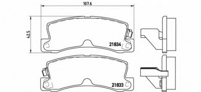 BREMBO p83015 -  Комплект тормозных колодок, дисковый тормоз