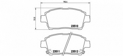 BREMBO p83051 -  Комплект тормозных колодок, дисковый тормоз