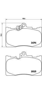 BREMBO p83072 -  Комплект тормозных колодок, дисковый тормоз