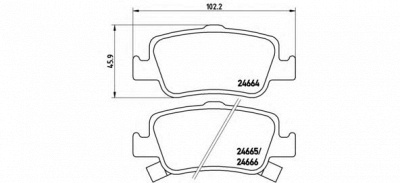 BREMBO p83080 -  Комплект тормозных колодок, дисковый тормоз