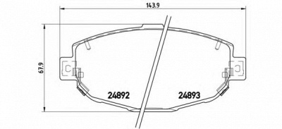 BREMBO p83104 -  Комплект тормозных колодок, дисковый тормоз
