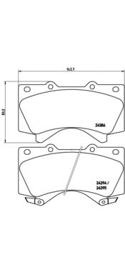 BREMBO p83107 -  Комплект тормозных колодок, дисковый тормоз
