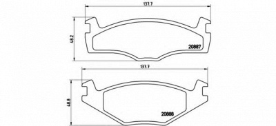 BREMBO p85012 -  Комплект тормозных колодок, дисковый тормоз
