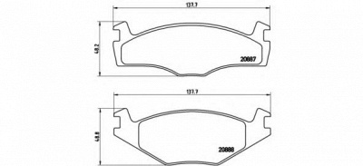 BREMBO p85024 -  Комплект тормозных колодок, дисковый тормоз