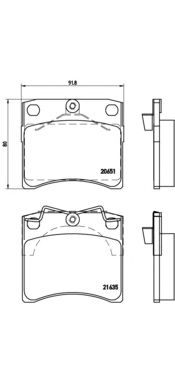 BREMBO p85027 -  Комплект тормозных колодок, дисковый тормоз