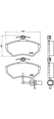 BREMBO p85044 -  Комплект тормозных колодок, дисковый тормоз