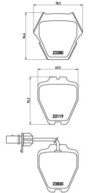 BREMBO p85067 -  Комплект тормозных колодок, дисковый тормоз