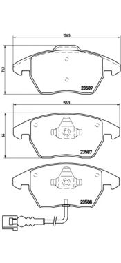 BREMBO p85075 -  Комплект тормозных колодок, дисковый тормоз