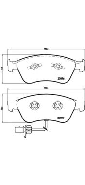 BREMBO p85102 -  Комплект тормозных колодок, дисковый тормоз