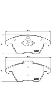BREMBO p85105 -  Комплект тормозных колодок, дисковый тормоз