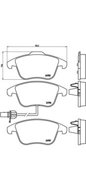 BREMBO p85113 -  Комплект тормозных колодок, дисковый тормоз