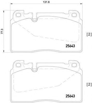 BREMBO p85123 -  Комплект тормозных колодок, дисковый тормоз