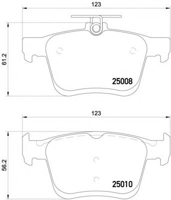 BREMBO p85125 -  Комплект тормозных колодок, дисковый тормоз
